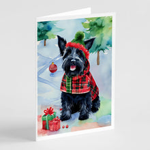 Load image into Gallery viewer, Scottish Terrier Christmas Greeting Cards - Blank Note Cards – 8-Pack of Artist-Designed Cards with Envelopes