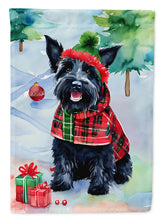 Load image into Gallery viewer, Scottish Terrier Christmas Garden Flag – Cozy Dog Holiday Decor with Tree &amp; Presents