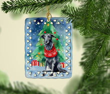 Load image into Gallery viewer, Scottish Deerhound Christmas Porcelain Ornament