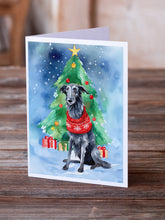 Load image into Gallery viewer, Scottish Deerhound Christmas Greeting Cards - Blank Note Cards – 8-Pack of Artist-Designed Cards with Envelopes
