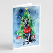 Load image into Gallery viewer, Scottish Deerhound Christmas Greeting Cards - Blank Note Cards – 8-Pack of Artist-Designed Cards with Envelopes