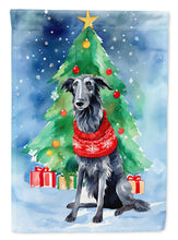 Load image into Gallery viewer, Scottish Deerhound Christmas Garden Flag – Cozy Dog Holiday Decor with Tree &amp; Presents