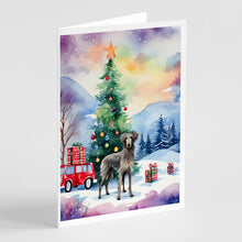 Load image into Gallery viewer, Scottish Deerhound Christmas Greeting Cards - Blank Note Cards – 8-Pack of Artist-Designed Cards with Envelopes