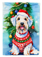 Load image into Gallery viewer, Sealyham Terrier Christmas Garden Flag – Cozy Dog Holiday Decor with Tree &amp; Presents