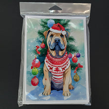 Load image into Gallery viewer, Shar Pei Christmas Greeting Cards - Blank Note Cards – 8-Pack of Artist-Designed Cards with Envelopes