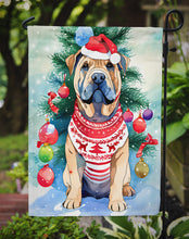 Load image into Gallery viewer, Shar Pei Christmas Garden Flag – Cozy Dog Holiday Decor with Tree &amp; Presents