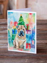 Load image into Gallery viewer, Shar Pei Christmas Greeting Cards - Blank Note Cards – 8-Pack of Artist-Designed Cards with Envelopes