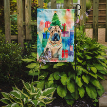 Load image into Gallery viewer, Shar Pei Christmas Garden Flag – Cozy Dog Holiday Decor with Tree &amp; Presents