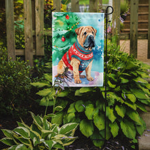 Load image into Gallery viewer, Shar Pei Christmas Garden Flag – Cozy Dog Holiday Decor with Tree &amp; Presents