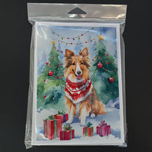 Load image into Gallery viewer, Sheltie Christmas Greeting Cards - Blank Note Cards – 8-Pack of Artist-Designed Cards with Envelopes