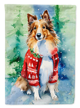 Load image into Gallery viewer, Sheltie Christmas House Flag