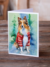 Load image into Gallery viewer, Sheltie Christmas Greeting Cards - Blank Note Cards – 8-Pack of Artist-Designed Cards with Envelopes