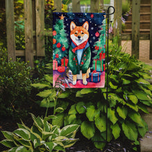 Load image into Gallery viewer, Shiba Inu Christmas Garden Flag – Cozy Dog Holiday Decor with Tree &amp; Presents