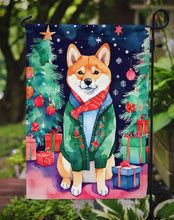 Load image into Gallery viewer, Shiba Inu Christmas Garden Flag – Cozy Dog Holiday Decor with Tree &amp; Presents