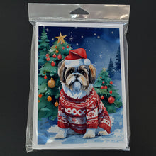 Load image into Gallery viewer, Shih Tzu Christmas Greeting Cards - Blank Note Cards – 8-Pack of Artist-Designed Cards with Envelopes