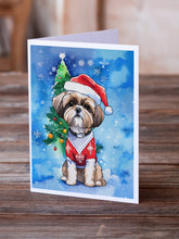 Load image into Gallery viewer, Shih Tzu Christmas Greeting Cards - Blank Note Cards – 8-Pack of Artist-Designed Cards with Envelopes