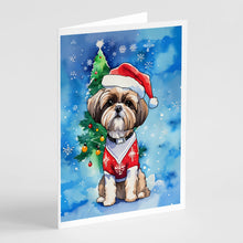 Load image into Gallery viewer, Shih Tzu Christmas Greeting Cards - Blank Note Cards – 8-Pack of Artist-Designed Cards with Envelopes