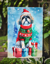 Load image into Gallery viewer, Shih Tzu Christmas Garden Flag – Cozy Dog Holiday Decor with Tree &amp; Presents