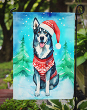 Load image into Gallery viewer, Siberian Husky Christmas Garden Flag – Cozy Dog Holiday Decor with Tree &amp; Presents
