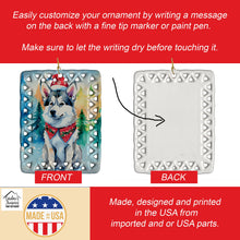 Load image into Gallery viewer, Siberian Husky Christmas Porcelain Ornament