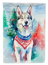 Load image into Gallery viewer, Siberian Husky Christmas House Flag