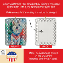 Load image into Gallery viewer, Siberian Husky Christmas Porcelain Ornament