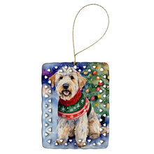 Load image into Gallery viewer, Wheaten Terrier Christmas Porcelain Ornament
