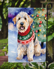 Load image into Gallery viewer, Wheaten Terrier Christmas Garden Flag – Cozy Dog Holiday Decor with Tree &amp; Presents