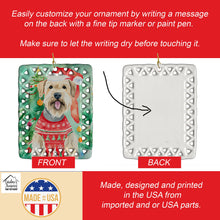 Load image into Gallery viewer, Wheaten Terrier Christmas Porcelain Ornament