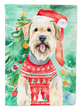 Load image into Gallery viewer, Wheaten Terrier Christmas Garden Flag – Cozy Dog Holiday Decor with Tree &amp; Presents