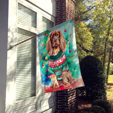 Load image into Gallery viewer, Sussex Spaniel Christmas House Flag