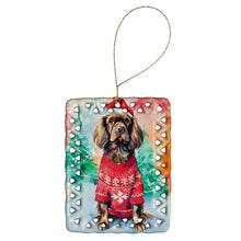 Load image into Gallery viewer, Sussex Spaniel Christmas Porcelain Ornament