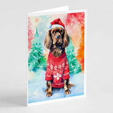 Load image into Gallery viewer, Sussex Spaniel Christmas Greeting Cards - Blank Note Cards – 8-Pack of Artist-Designed Cards with Envelopes