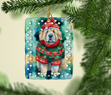 Load image into Gallery viewer, Tibetan Mastiff Christmas Porcelain Ornament