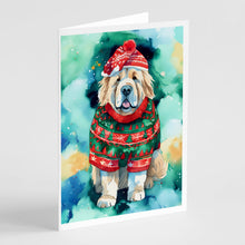Load image into Gallery viewer, Tibetan Mastiff Christmas Greeting Cards - Blank Note Cards – 8-Pack of Artist-Designed Cards with Envelopes