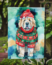 Load image into Gallery viewer, Tibetan Mastiff Christmas Garden Flag – Cozy Dog Holiday Decor with Tree &amp; Presents