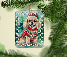 Load image into Gallery viewer, Tibetan Spaniel Christmas Porcelain Ornament