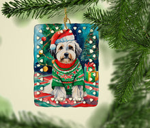 Load image into Gallery viewer, Tibetan Terrier Christmas Porcelain Ornament