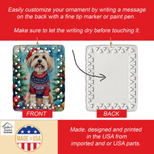 Load image into Gallery viewer, Tibetan Terrier Christmas Porcelain Ornament