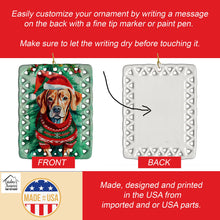 Load image into Gallery viewer, Vizsla Christmas Porcelain Ornament