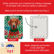 Load image into Gallery viewer, Vizsla Christmas Porcelain Ornament