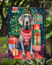Load image into Gallery viewer, Weimaraner Christmas Garden Flag – Cozy Dog Holiday Decor with Tree &amp; Presents