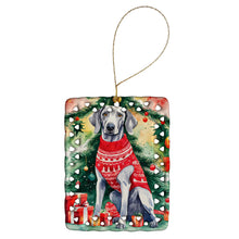 Load image into Gallery viewer, Weimaraner Christmas Porcelain Ornament