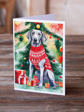 Load image into Gallery viewer, Weimaraner Christmas Greeting Cards - Blank Note Cards – 8-Pack of Artist-Designed Cards with Envelopes