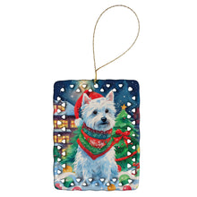 Load image into Gallery viewer, Westie Christmas Porcelain Ornament