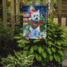 Load image into Gallery viewer, Westie Christmas Garden Flag – Cozy Dog Holiday Decor with Tree &amp; Presents