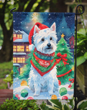 Load image into Gallery viewer, Westie Christmas Garden Flag – Cozy Dog Holiday Decor with Tree &amp; Presents