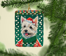 Load image into Gallery viewer, Westie Christmas Porcelain Ornament