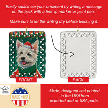 Load image into Gallery viewer, Westie Christmas Porcelain Ornament