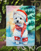 Load image into Gallery viewer, Westie Christmas Garden Flag – Cozy Dog Holiday Decor with Tree &amp; Presents